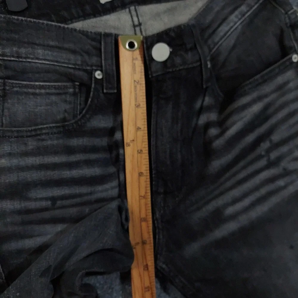 Hudson Zack Skinny Jeans Mens 29x36 Black Painter Dark Wash Stretch‎ Denim